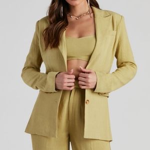 On The Move Linen Woven Blazer